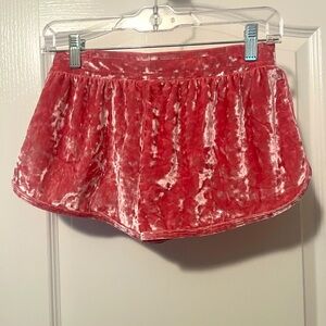PINK crushed velvet shorts
